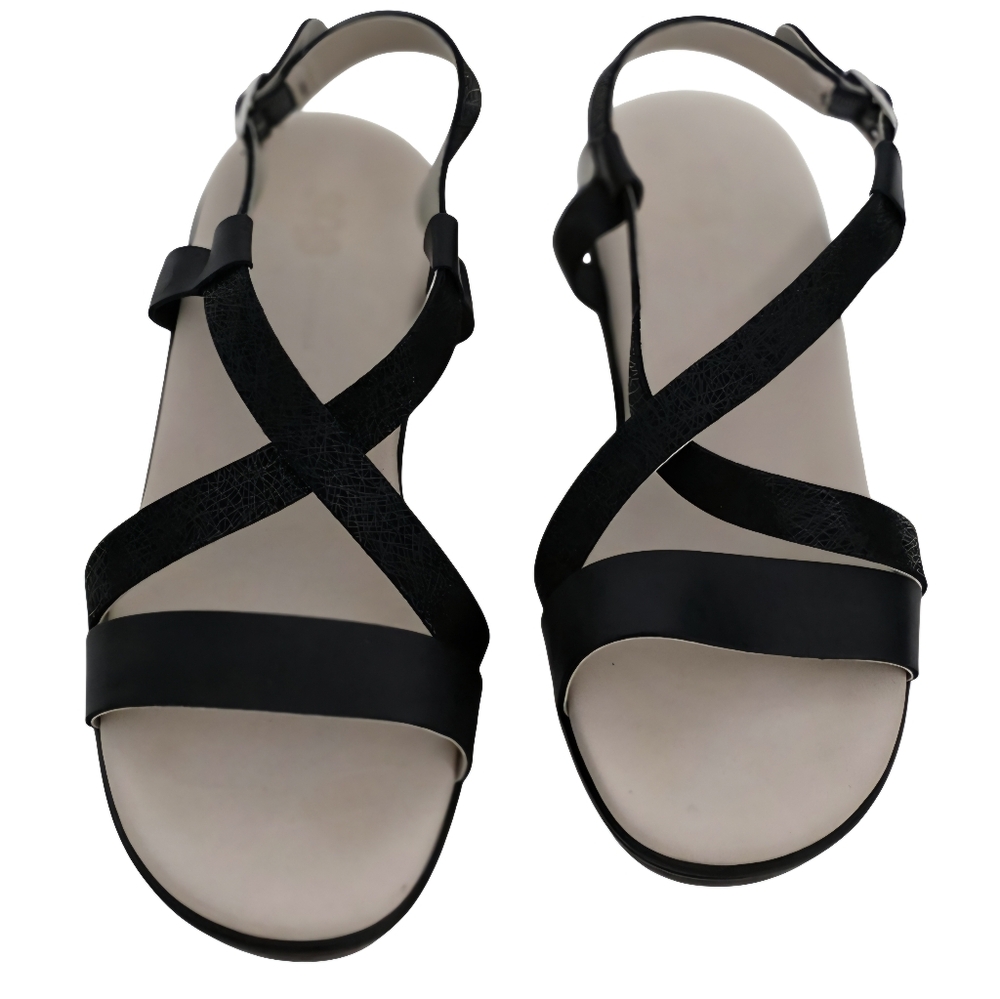 SAS Delight Cross Strap Wedge Sandal 8 1/2 WW NWOT Black - Picture 9 of 16